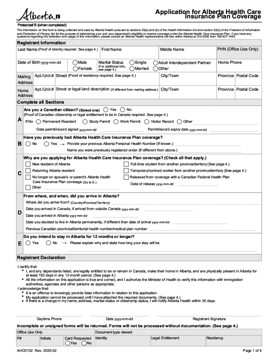 Alberta Health Replacement Card
