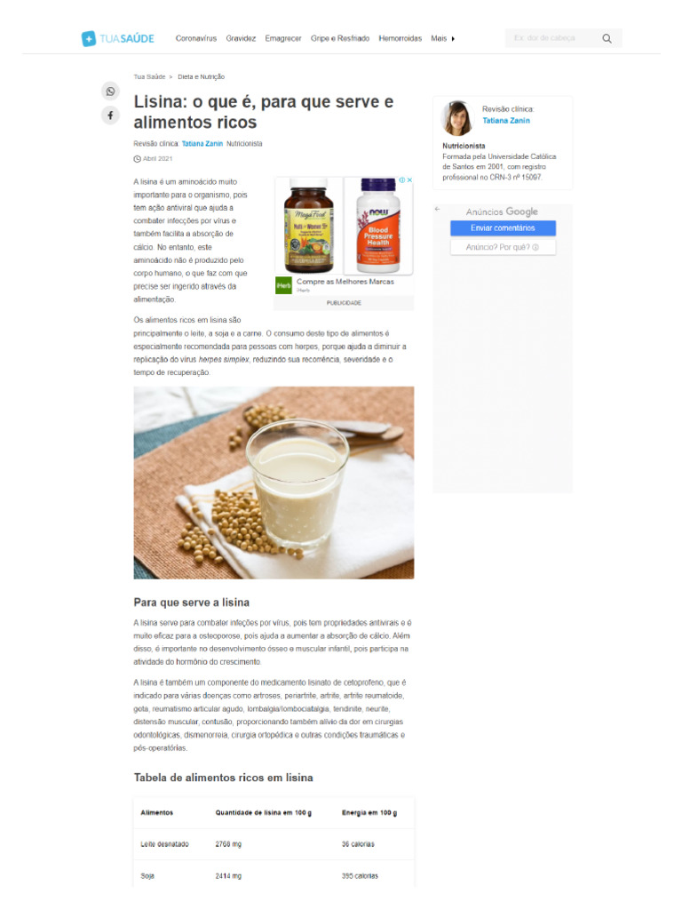 Alimentos Ricos En Lisina