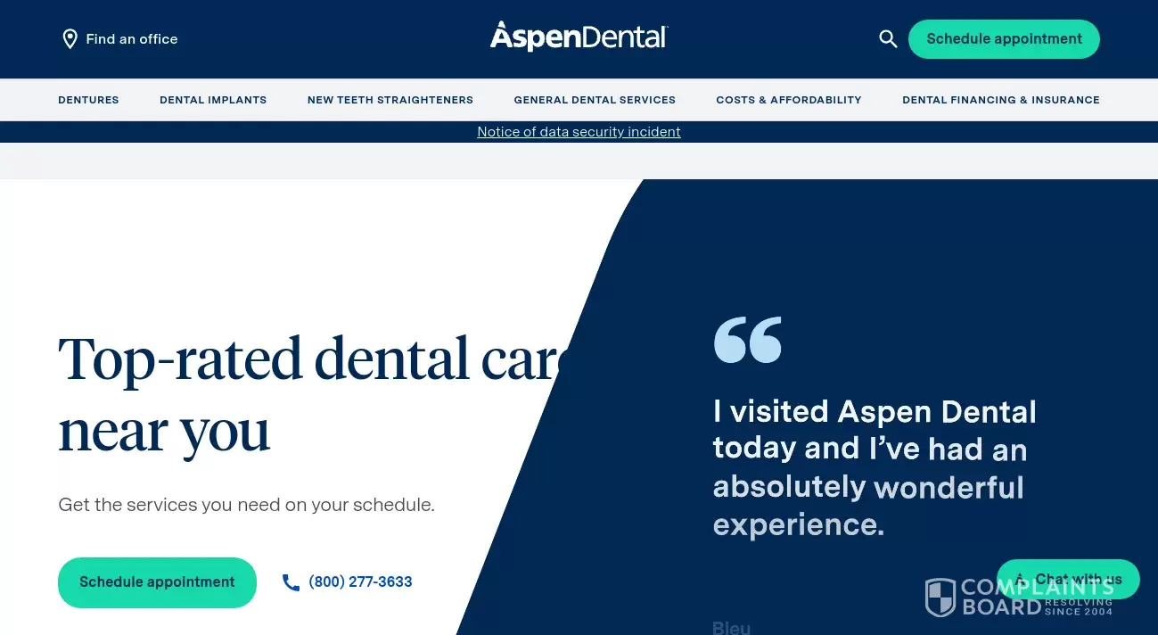 Aspen Dental Review Aspen Dental Healthcare Finance Complaintsboard Com Aspen Dental Review Aspen Dental Healthcare Finance Complaintsboard Com