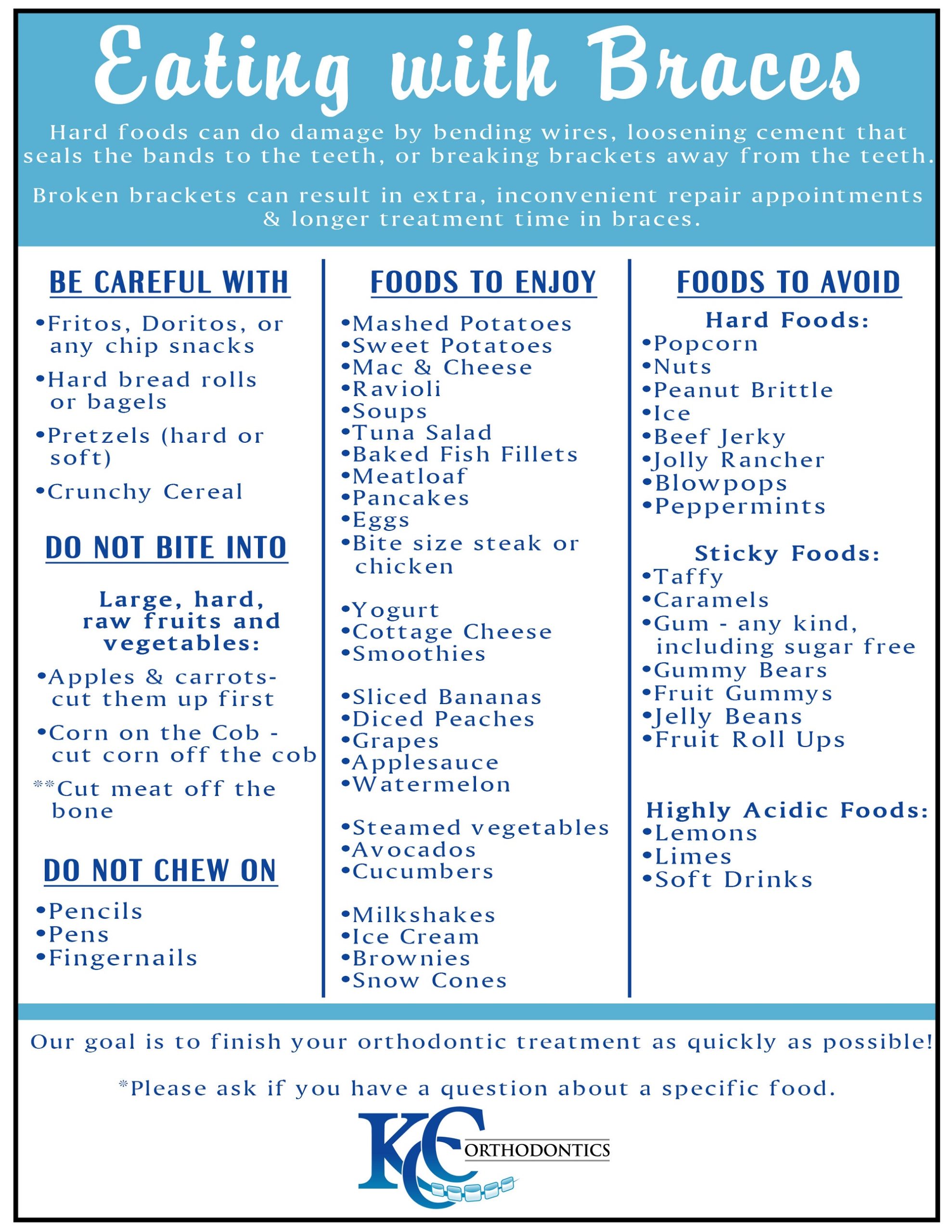 Braces Food List