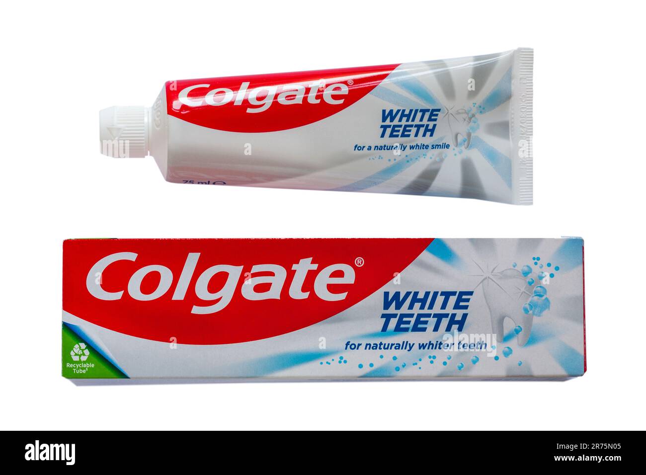 Tube Of Colgate White Teeth Toothpaste For Naturally Whiter Teeth On Tube Of Colgate White Teeth Toothpaste For Naturally Whiter Teeth On
